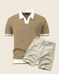 Men's Knit Polo Shirt & Shorts Set