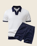 Men's Knit Polo Shirt & Shorts Set