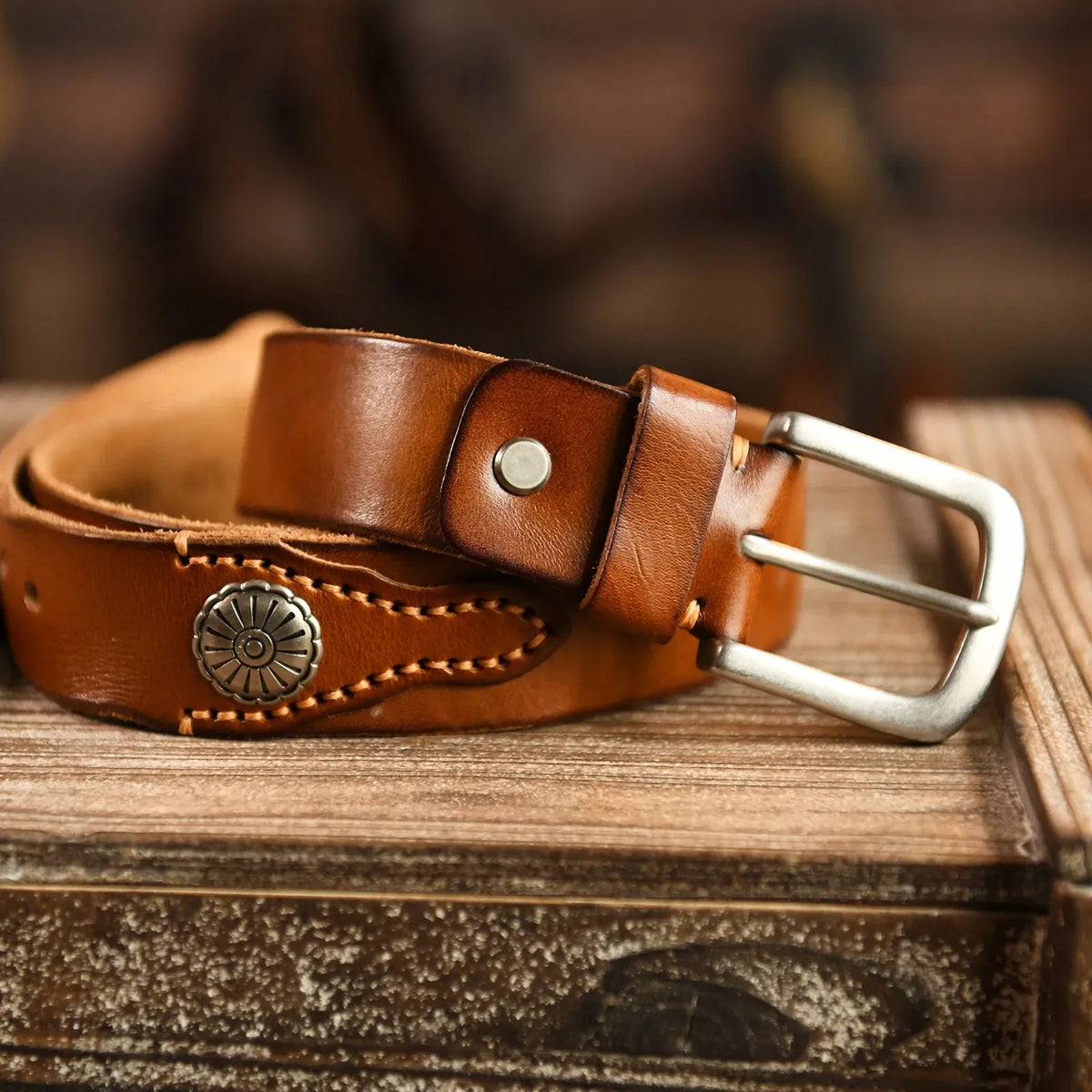 Men's Leather Western Belt