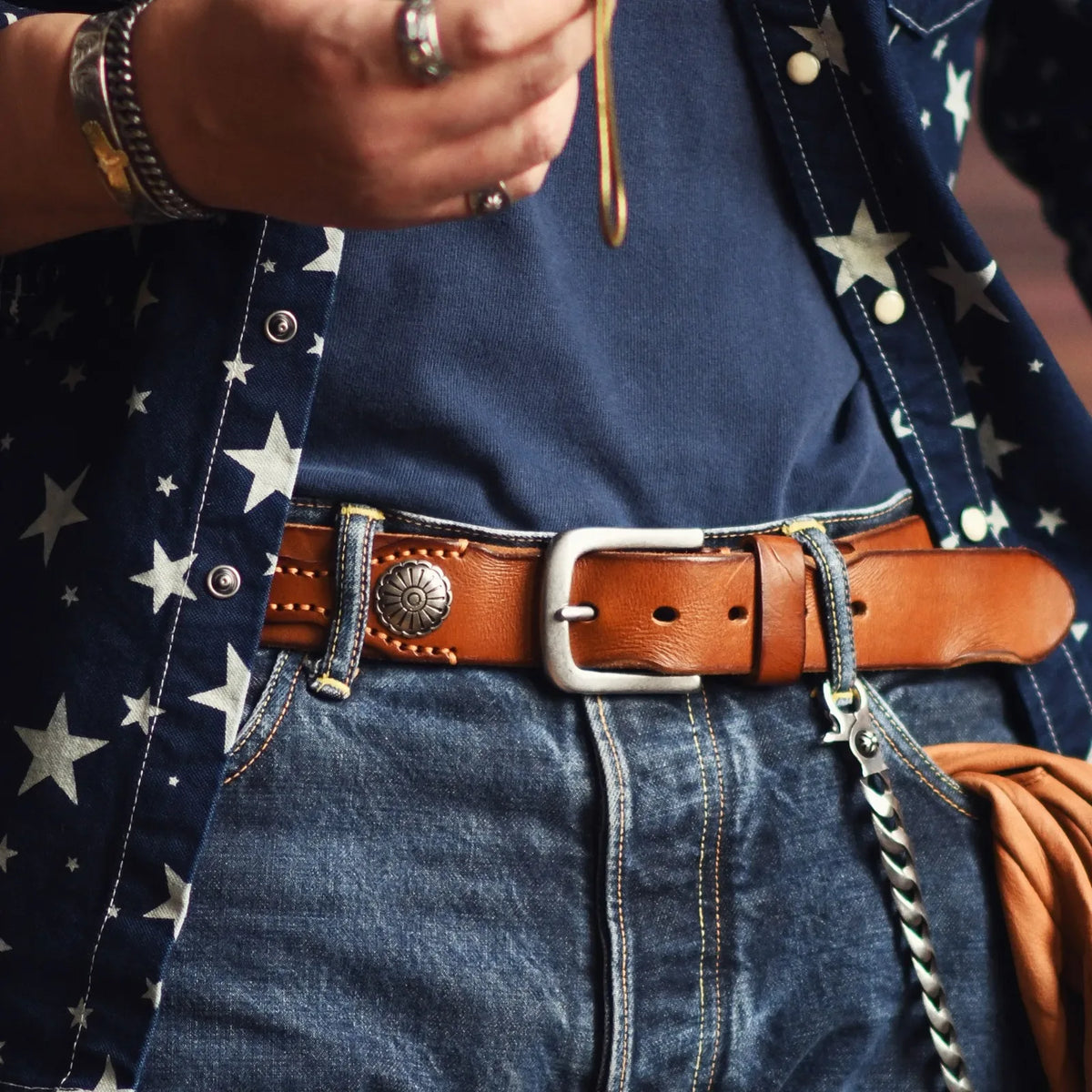 Men's Leather Western Belt
