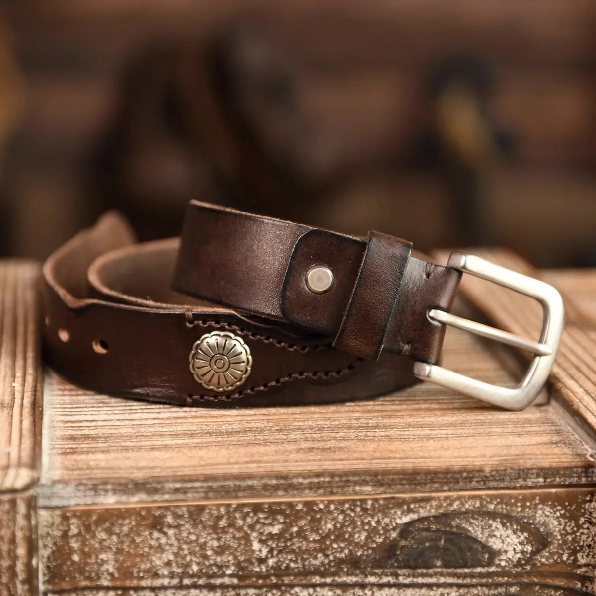 Men's Leather Western Belt