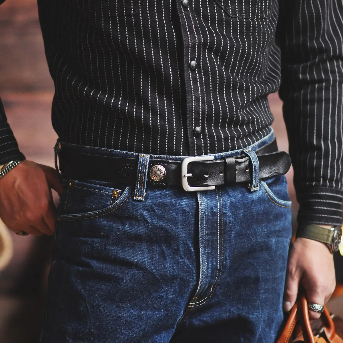 Men's Leather Western Belt