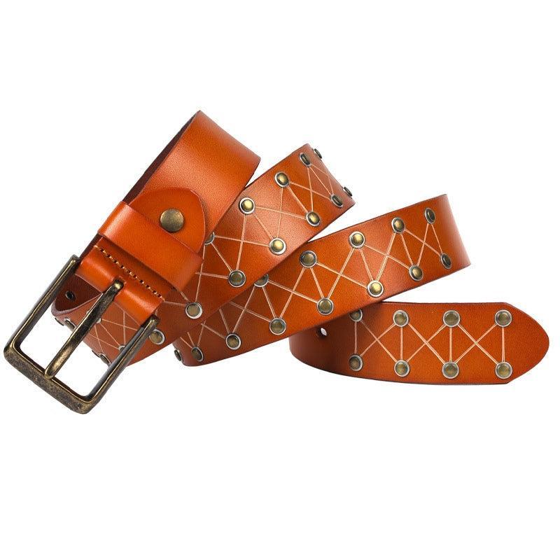 Jora Men's Textured Rivet Belt