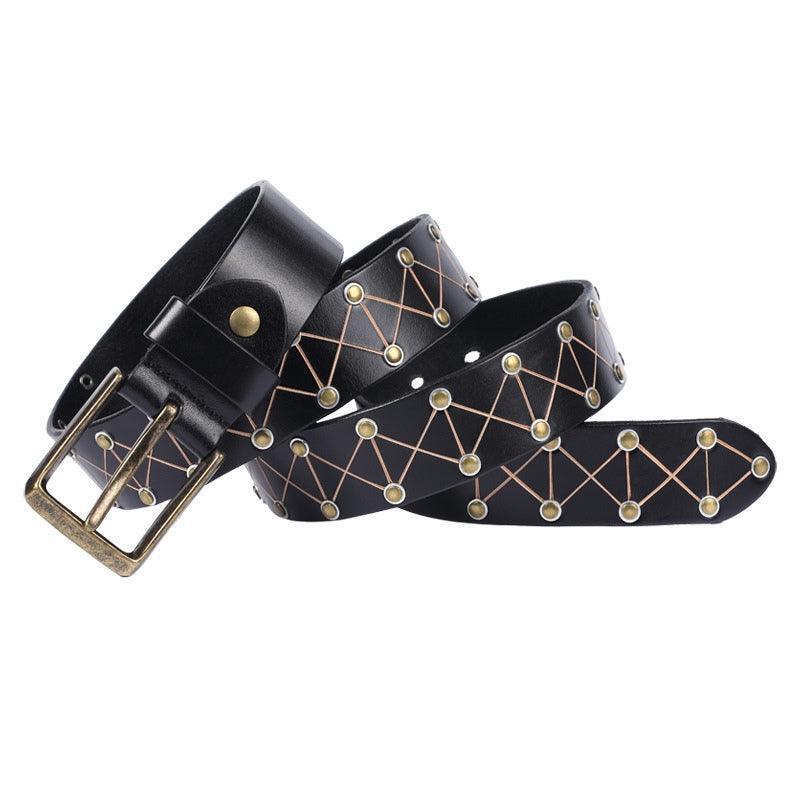 Jora Men's Textured Rivet Belt