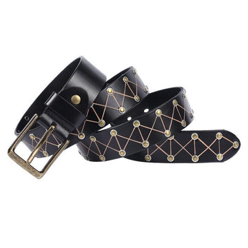 Jora Men's Textured Rivet Belt