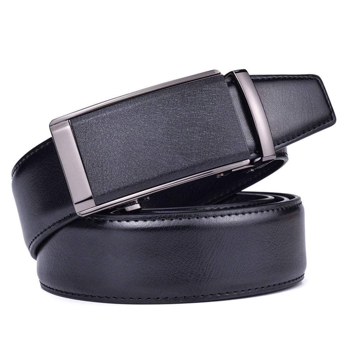 Camaro Men's Black Leather Suit Belt