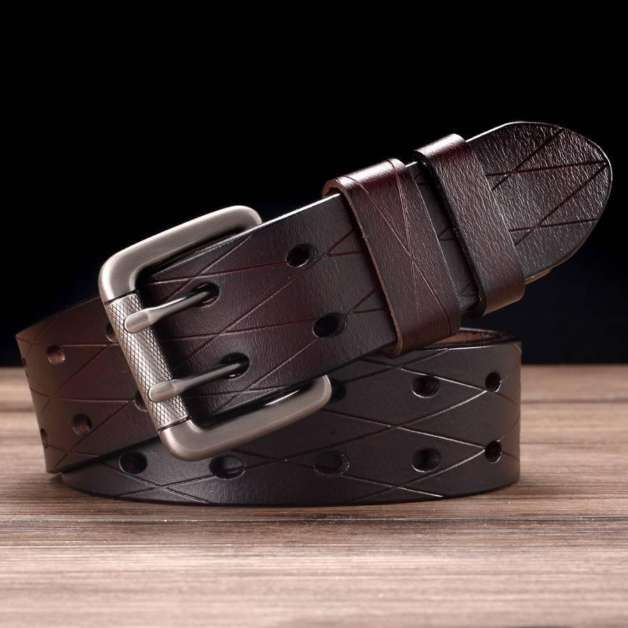 Svetunia Men's Double-Pin Leather Belt