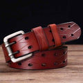 Svetunia Men's Double-Pin Leather Belt