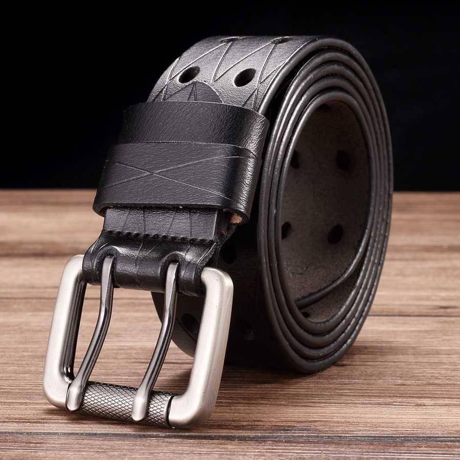 Svetunia Men's Double-Pin Leather Belt