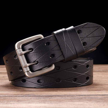 Svetunia Men's Double-Pin Leather Belt