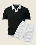 Men's Knit Polo Shirt & Shorts Set