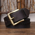 Raj Men's Leather Belt with Braided Centre Strap