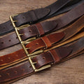 Raj Men's Leather Belt with Braided Centre Strap