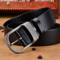 Men's Leather Belt with Matte Buckle