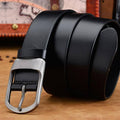 Men's Leather Belt with Matte Buckle