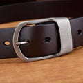 Men's Leather Belt with Matte Buckle
